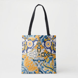 Azulejos Tegels Patchwork behang Tote Bag