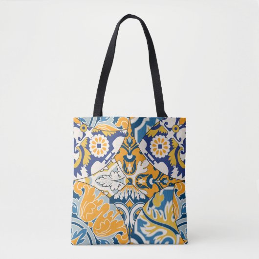 Azulejos Tegels Patchwork behang Tote Bag (Voorkant)