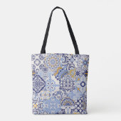 Azulejos tegels patchwork. Naadloze kleurige patch Tote Bag (Achterkant)
