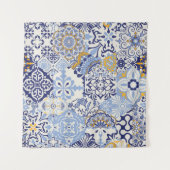 Azulejos tegels patchwork. Naadloze kleurige patch Wandkleed (Voorkant)