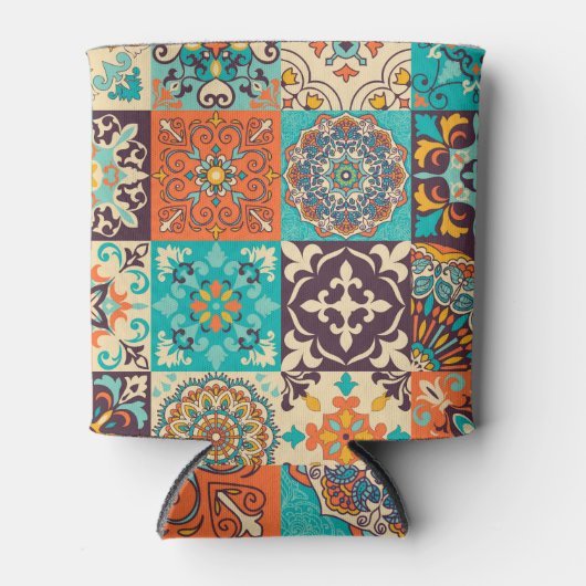 Azulejos Tegels Portugees Boho Patchwork Blikjeskoeler (Voorkant)