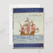 Azulejos tile depicting a ship, from Sagres Briefkaart (Voorkant / Achterkant)