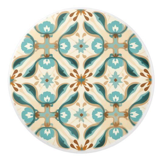 💙💛 Azulejos Tuscan Petals Keramische Knop (Voorkant)