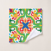 💛 💚 Azulejos, zeer decoratief patroon, Bad Handdoek (Wasdoekje)