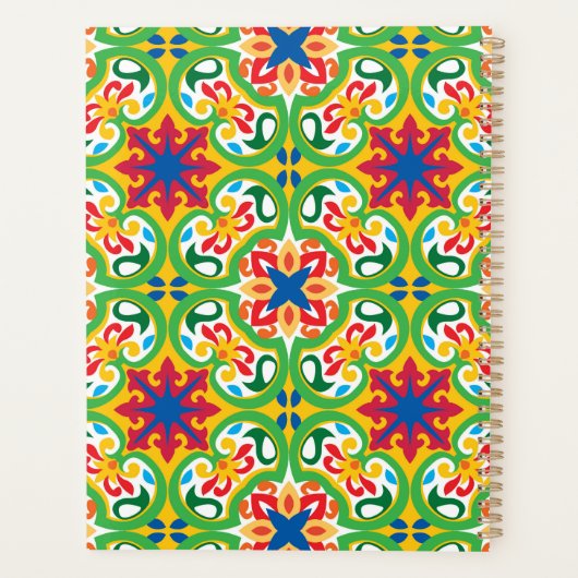 💛 💚 Azulejos, zeer decoratief patroon, Planner (Achterkant)