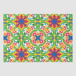 💛 💚 Azulejos, zeer decoratief patroon, Tissuepapier