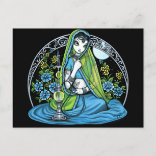 "Azura" Hindi Flower Hookah Princess Fae Briefkaar Briefkaart