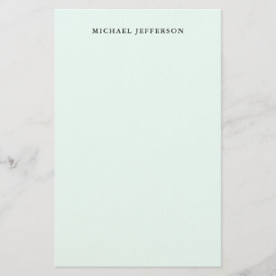 Azurblauw Eenvoudig Sober Minimalistisch Elegant M Briefpapier