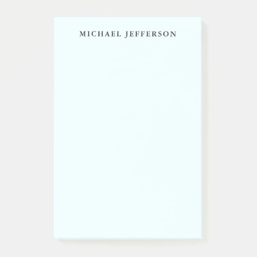 Azurblauw Eenvoudig Sober Minimalistisch Elegant M Post-it® Notes (Voorkant)