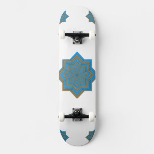 Azurblauw en Ember Star Persoonlijk Skateboard