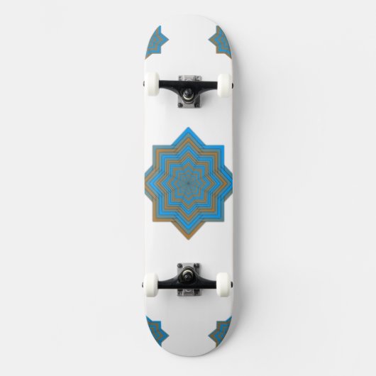 Azurblauw en Ember Star Persoonlijk Skateboard (Voorkant)