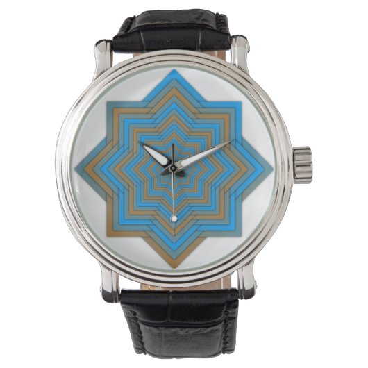 Azurblauw en Ember Ster Horloge (Voorkant)