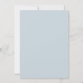 Azurblauw Ivoren Blad Bruiloft Kaart (Achterkant)