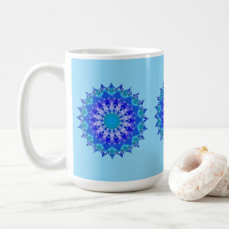 Azurblauwe Bloem Mandala Mok