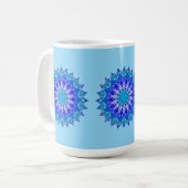 Azurblauwe Bloem Mandala Mok (Voorkant links)