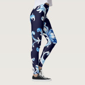 azurblauwe bloesemleggingen leggings (Rechts)
