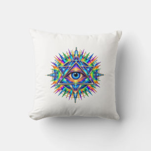 Azurblauwe Chevron Oog Worp Kussen