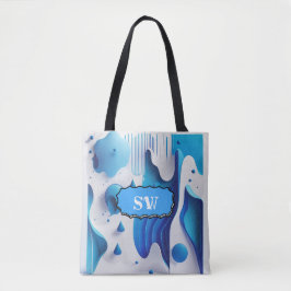 Azurblauwe Flow Monogram Tote Tas