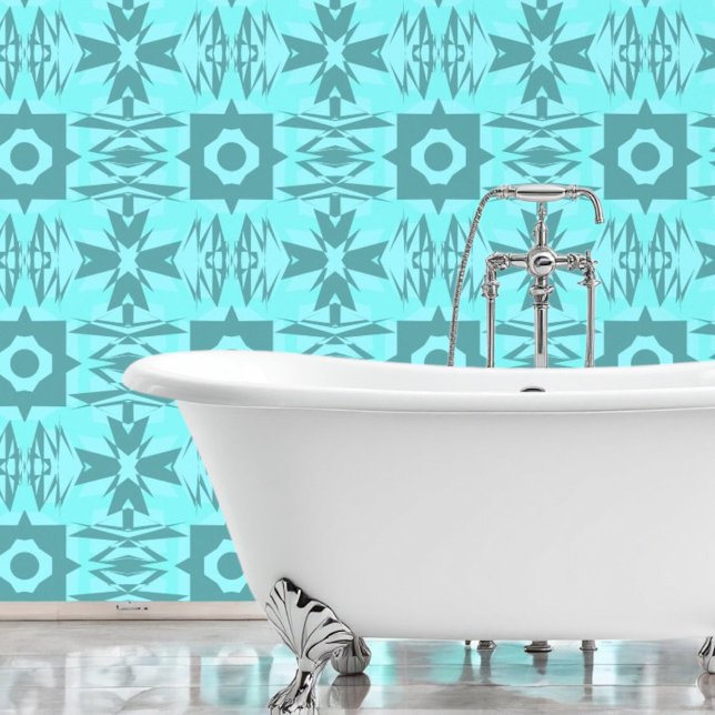 Azurblauwe geometrische achtergrondafbeelding behang (Creator heeft geüpload)