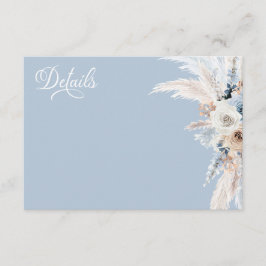 Azurblauwe & Gouden Harmonie Trouw Bijlagekaart Informatiekaartje