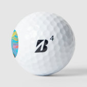 Azurblauwe gouden marmer golfballen (Logo)