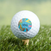 Azurblauwe gouden marmer golfballen (Insitu Shirt)