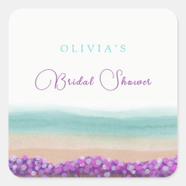 Azurblauwe kust in bloei Bruidsmeisjesfeest  Vierkante Sticker