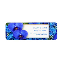 Azurblauwe Orchidee Hortensia Botanisch Retouradre Etiket