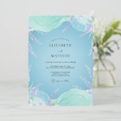 Azurblauwe Sering Spruit Eucalyptus Bruiloft Kaart (Staand voorkant)