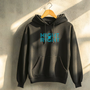 Azurblauwe typografie inspirerend citaat rechts hoodie