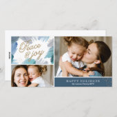 Azurblauwe vakantiefotokaart feestdagenkaart (Voorkant / Achterkant)