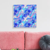 Azurblauwe Verkreukelde Textuur Canvas Afdruk (Insitu (Woonkamer))