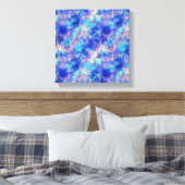 Azurblauwe Verkreukelde Textuur Canvas Afdruk (Insitu (Slaapkamer))