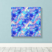 Azurblauwe Verkreukelde Textuur Canvas Afdruk (Insitu (Houten vloer))