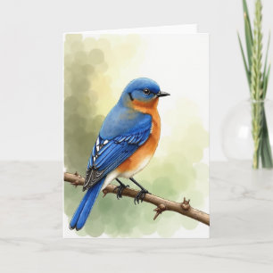 Azurblauwe vogel tak scène kaart