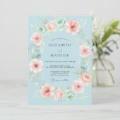 Azurblush Bruidsboeket Kaart (Staand voorkant)