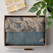 Azure Allure, Butterfly Patina & geborduurde kant Tissuepapier (Geschenk)