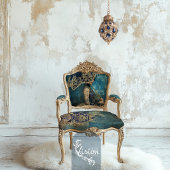 Azure Allure Frans Portret & Parasol Royal Blue Tissuepapier