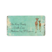 Azure & Amber Giraffe Adres Label (Voorkant)