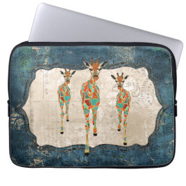 Azure & Amber Giraffe Computer Sleeve