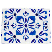 Azure Arabesque Floral Geometry Elegant Coastal Groot Cadeauzakje (Voorkant)
