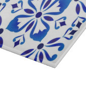 Azure Arabesque Floral Geometry Elegant Coastal Snijplank (Hoek)