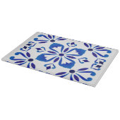 Azure Arabesque Floral Geometry Elegant Coastal Snijplank (Hoek)