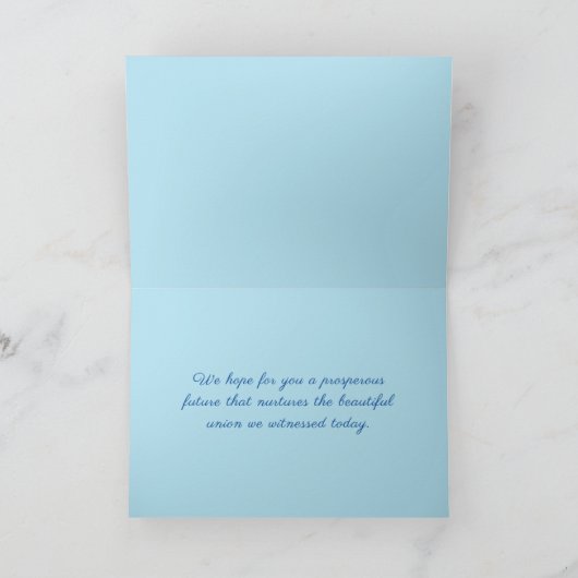 Azure Aster Flowers Collectie - Bruiloft Kaart (Binnen)