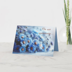 Azure Aster Flowers Collectie - Jubileum Kaart