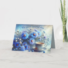 Azure Aster Flowers Collectie - Special Day Feestdagen Kaart