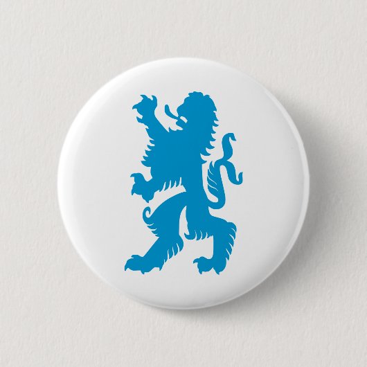 Azure Bavarian Lion Ronde Button 5,7 Cm (Voorkant)