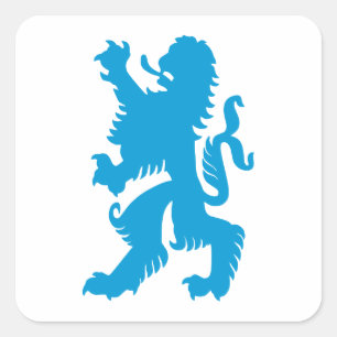 Azure Bavarian Lion Vierkante Sticker