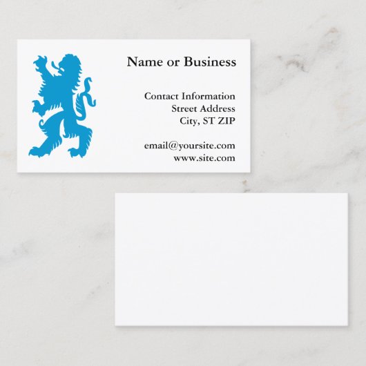 Azure Bavarian Lion Visitekaartje (Voorkant / Achterkant)