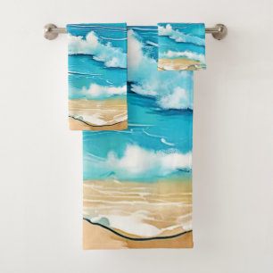Azure Beach Calm Design Bad Handdoek